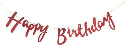 3 Meters Red Happy Birthday Cursive Banner