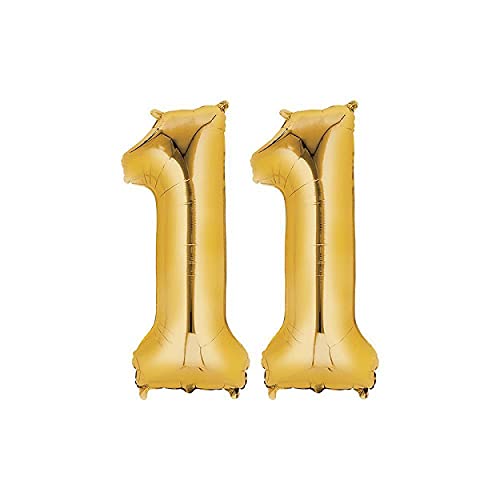 16 Inch Solid 11 Number Gold Foil Balloon