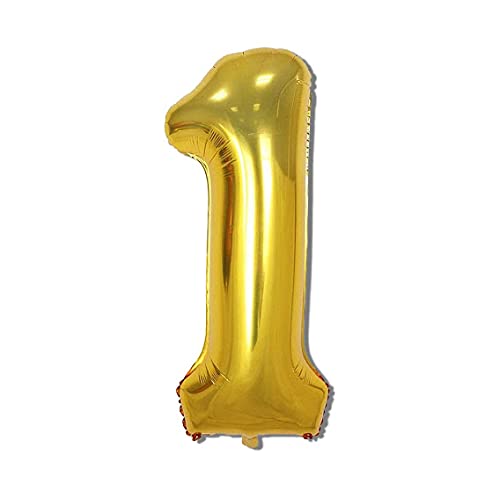 32 Inch Solid 1 Number Gold Foil Balloon