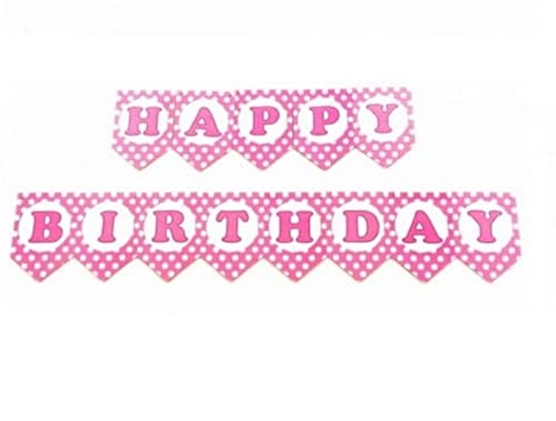 Pink Happy Birthday Polka Dot Banner (3 Meters)