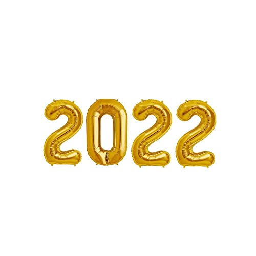 16 Inch Solid 2022 Number Gold Foil Balloon