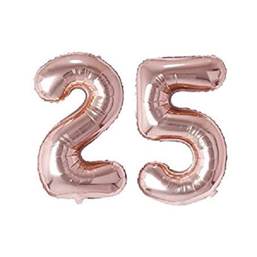 32 Inch Solid 25 Number Rosegold Foil Balloon