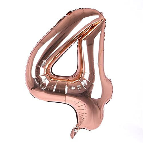 16 Inch Solid 4 Number Rosegold Foil Balloon