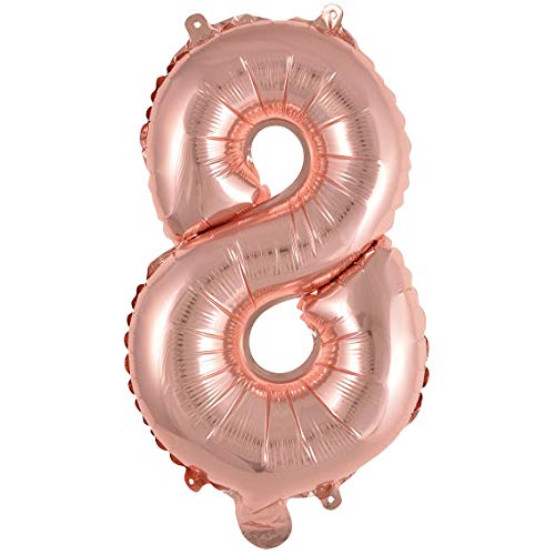 32 Inch Solid 8 Number Rosegold Foil Balloon