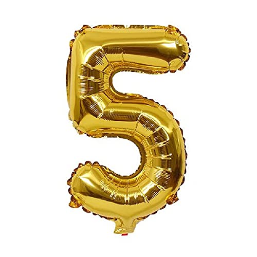 32 Inch Solid 5 Number Gold Foil Balloon