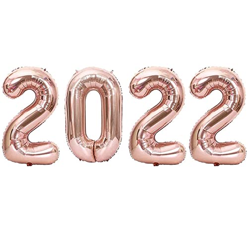 16 Inch Solid 2022 Number Rosegold Foil Balloon