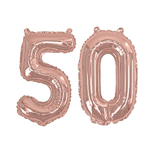 32 Inch Solid 50 Number Rosegold Foil Balloon