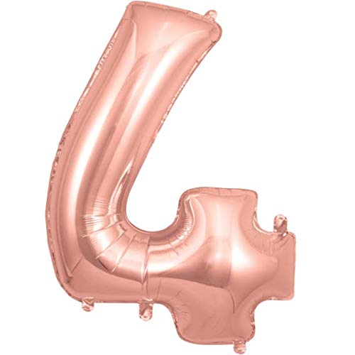 32 Inch Solid 4 Number Rosegold Foil Balloon