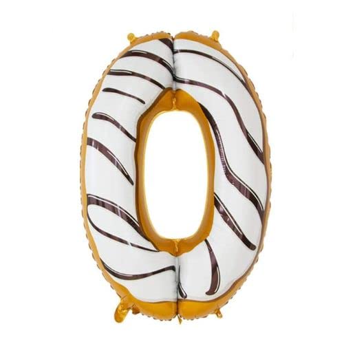 34'' Inch Donut Shape Number 0 Foil Balloon