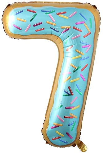 34'' Inch Donut Shape Number 7 Foil Balloon