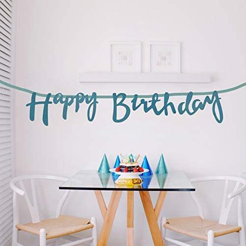 3 Meters Blue Happy Birthday Cursive Banner