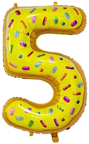 34'' Inch Donut Shape Number 5 Foil Balloon