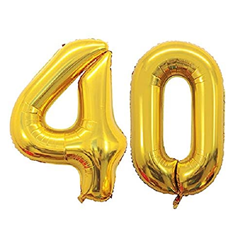 32 Inch Solid 40 Number Gold Foil Balloon