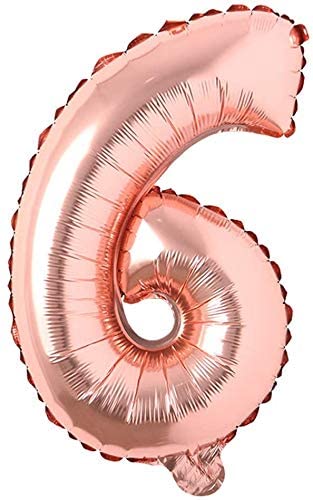 40 Inch Solid  6 Number Rosegold Foil Balloon