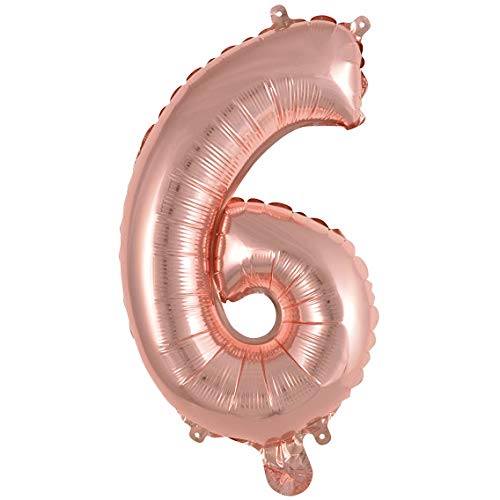 32 Inch Solid 6 Number Rosegold Foil Balloon