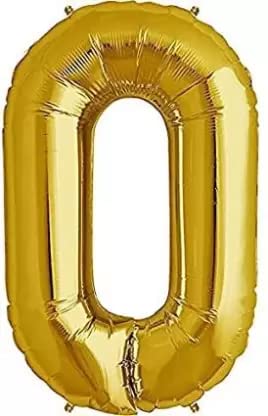 40 Inch Solid  0 Number Gold Foil Balloon