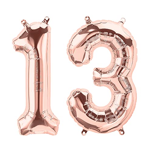 32 Inch Solid 13 Number Rosegold Foil Balloon