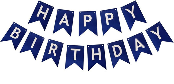 Blue And Gold Happy Birthday Banner (3 Meters)