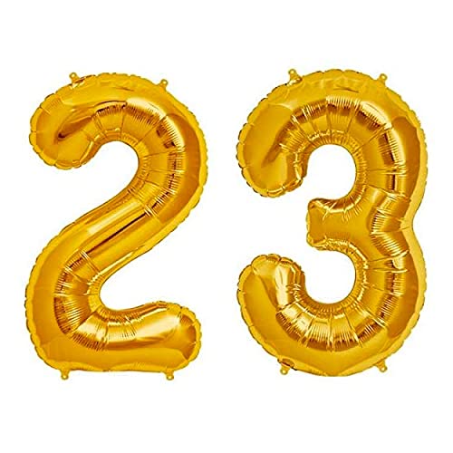 32 Inch Solid 23 Number Gold Foil Balloon