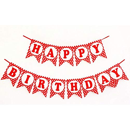 Red Happy Birthday Polka Dot Banner (3 Meters)