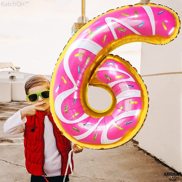 34'' Inch Donut Shape Number 6 Foil Balloon