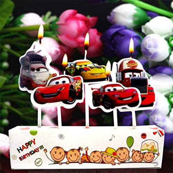 Colorful Car Theme Candles Set (Pack of 5)