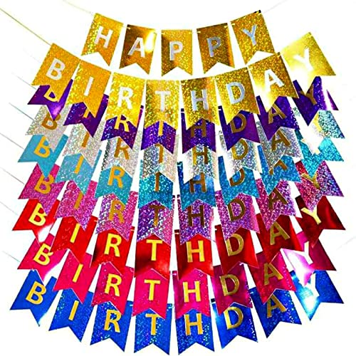 Green Glitter Happy Birthday Banner (3 Meters)